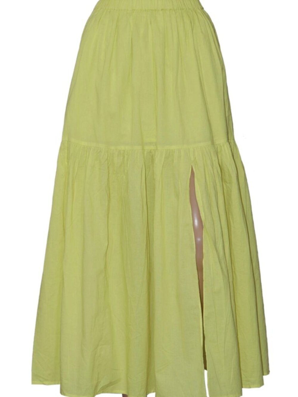 Rhode High Waist Neon Lemon Pocket Midi Skirt New XXS